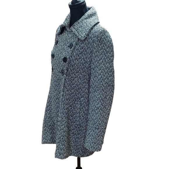 Guess Los Angeles Womens Herringbone Wool Blend Double-Breasted Coat - Picture 2 of 10